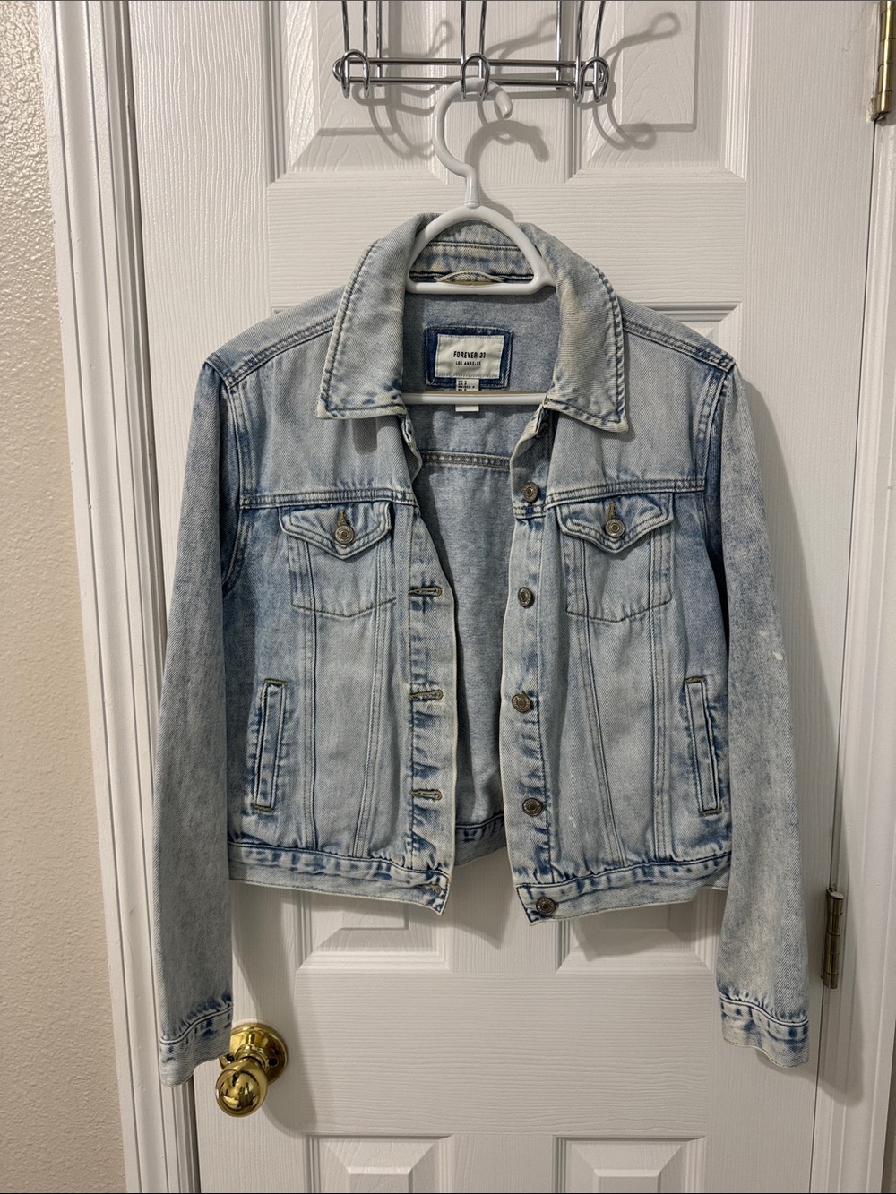 Forever 21 Light Washed Denim Jacket - Pale Blue
